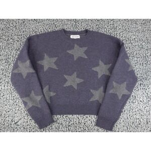 Urban Weekend Star Pattern Sweater Womens Medium Purple Excellent Intarsia Knit‎